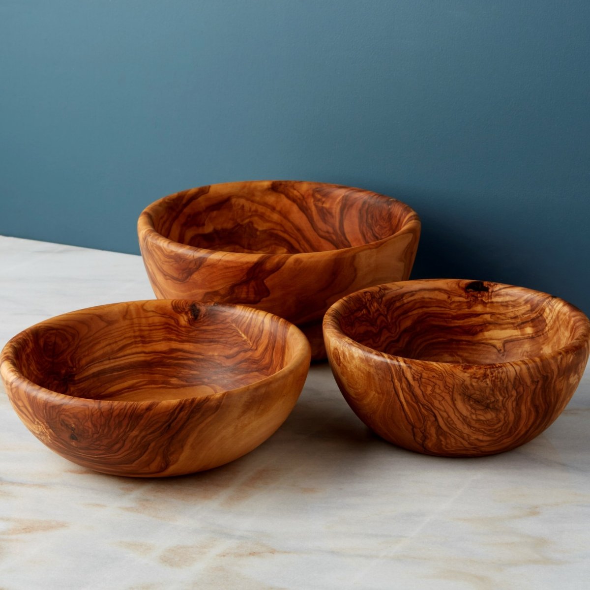 Olive Wood Nesting Salad Bowls, Large Set of 3 - Northgrove -