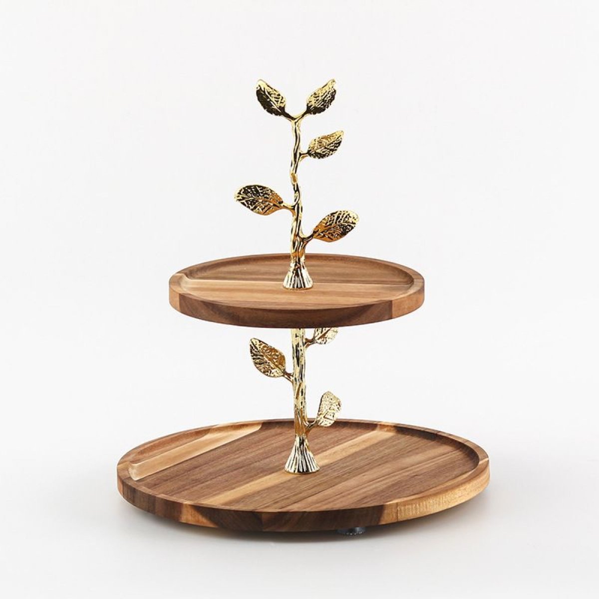 Golden Branch - Tiered Wood Serving Stand - Northgrove -
