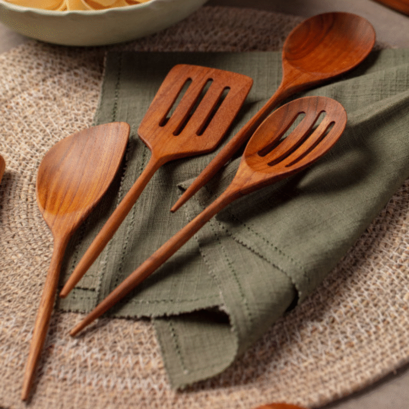 Padma Teak Mini Kitchen Utensils, Set of 4 - Northgrove - 