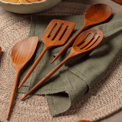Padma Teak Mini Kitchen Utensils, Set of 4 - Northgrove - 