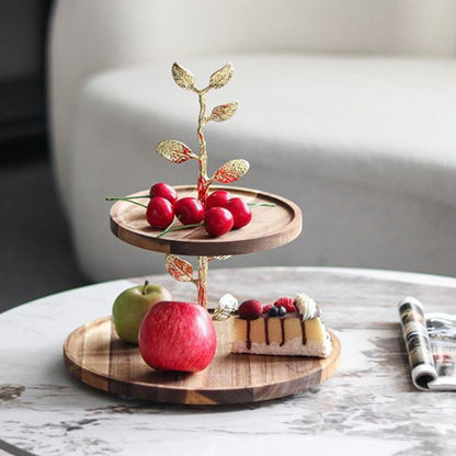 Golden Branch - Tiered Wood Serving Stand - Northgrove - 