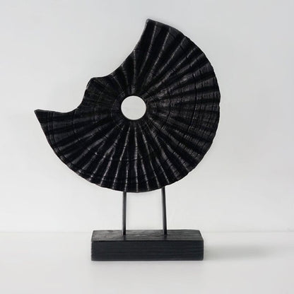 Ebon Wave - Black Wood Abstract Sculpture - Northgrove - 