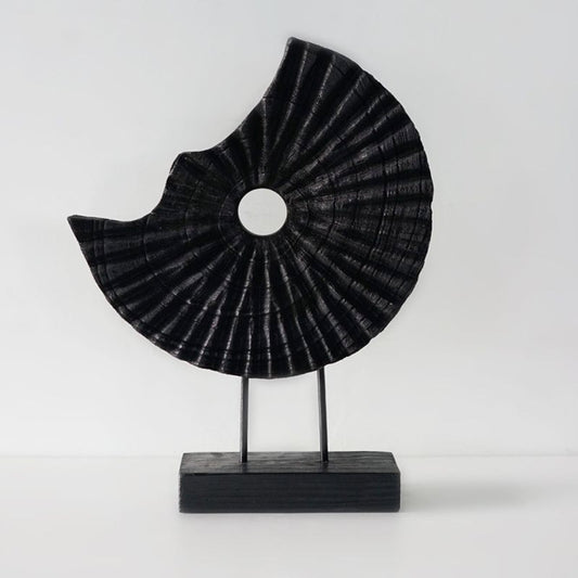 Ebon Wave - Black Wood Abstract Sculpture - Northgrove - 