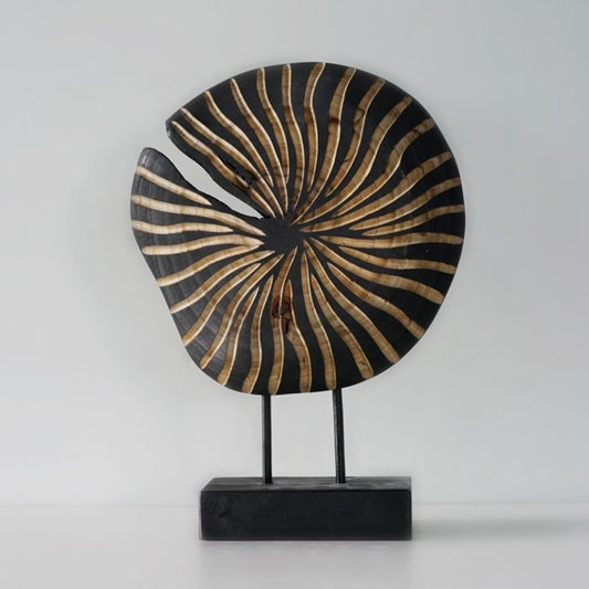 Eclipse Spiral - Black Wood Spiral Sculpture - Northgrove - 