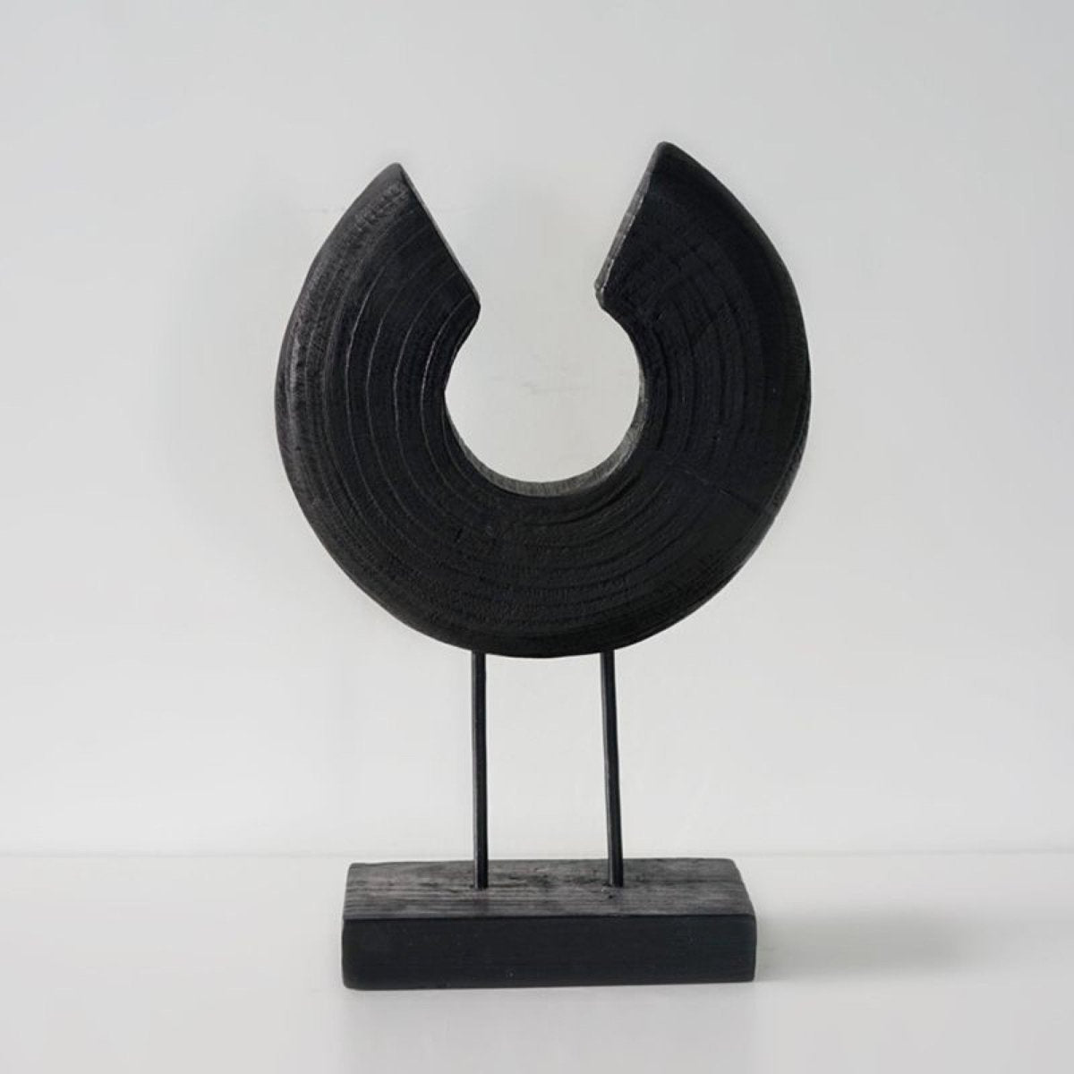 Silent Halo - Black Wood Arc Sculpture - Northgrove - 