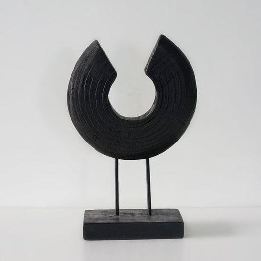 Silent Halo - Black Wood Arc Sculpture - Northgrove - 