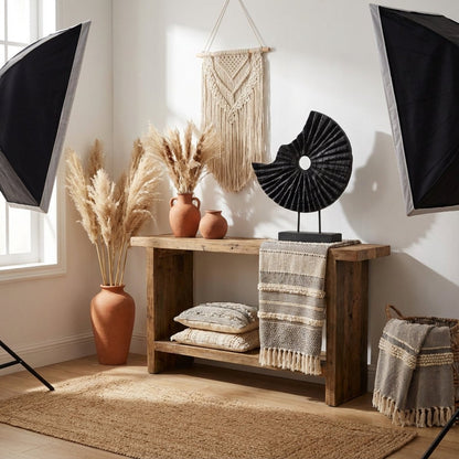 Ebon Wave - Black Wood Abstract Sculpture - Northgrove - 