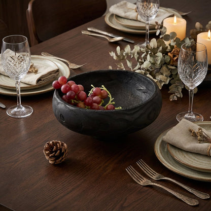 Charcoal Nest Black Wood Fruit Bowl - Northgrove - 