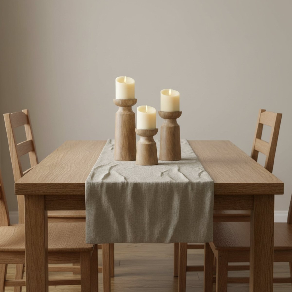 Quiet Flame - Wood Pillar Candle Holders (Set of 3) - Northgrove - 