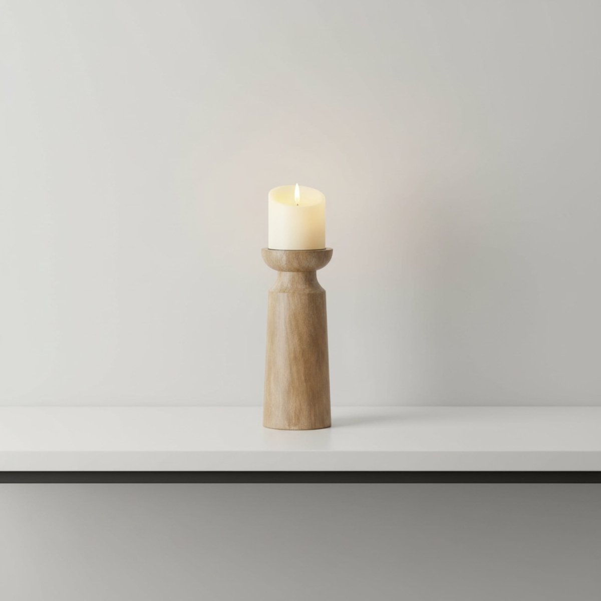 Quiet Flame - Wood Pillar Candle Holders (Set of 3) - Northgrove - 