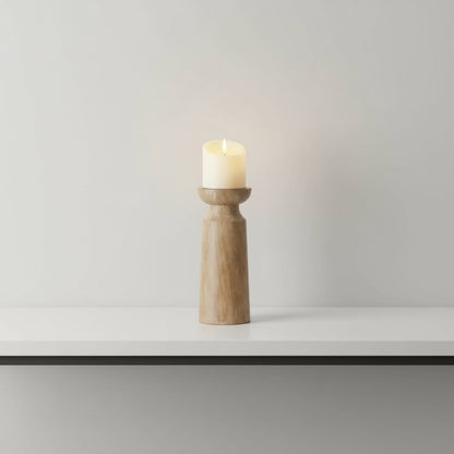 Quiet Flame - Wood Pillar Candle Holders (Set of 3) - Northgrove - 