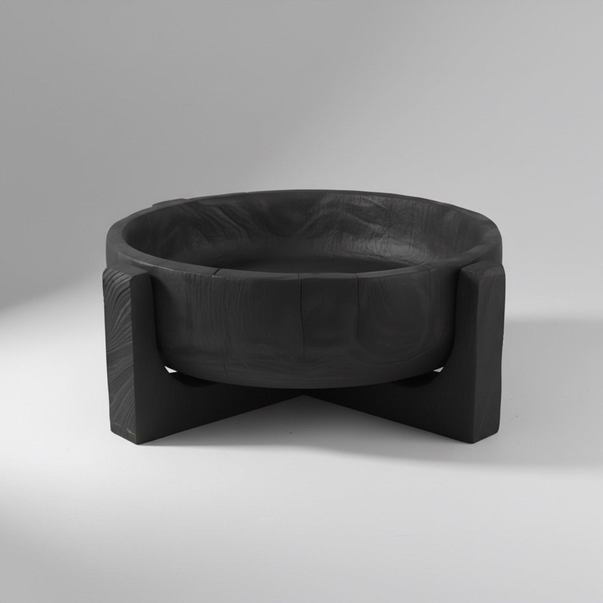 Ember Vessel - Black Wood Pedestal Bowl - Northgrove - 