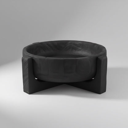 Ember Vessel - Black Wood Pedestal Bowl - Northgrove - 
