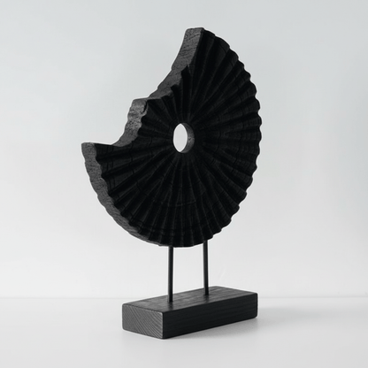 Ebon Wave - Black Wood Abstract Sculpture - Northgrove - 