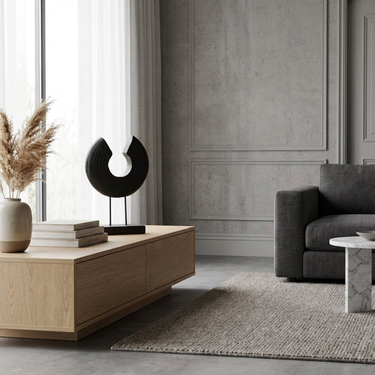 Silent Halo - Black Wood Arc Sculpture - Northgrove - 