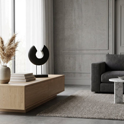 Silent Halo - Black Wood Arc Sculpture - Northgrove - 