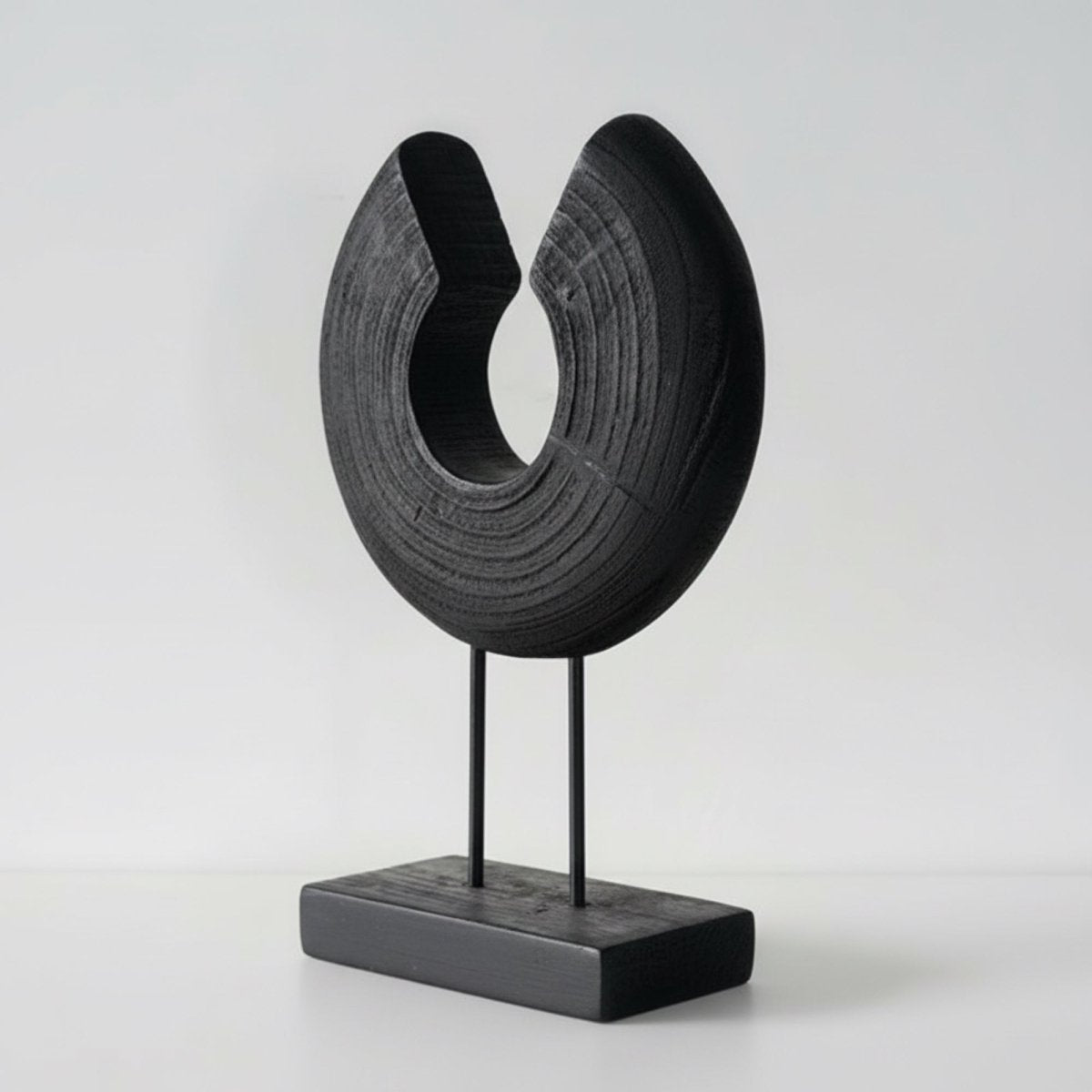 Silent Halo - Black Wood Arc Sculpture - Northgrove - 
