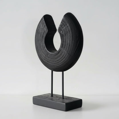 Silent Halo - Black Wood Arc Sculpture - Northgrove - 