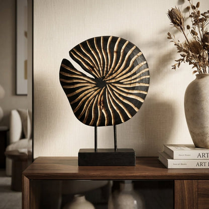 Eclipse Spiral - Black Wood Spiral Sculpture - Northgrove - 